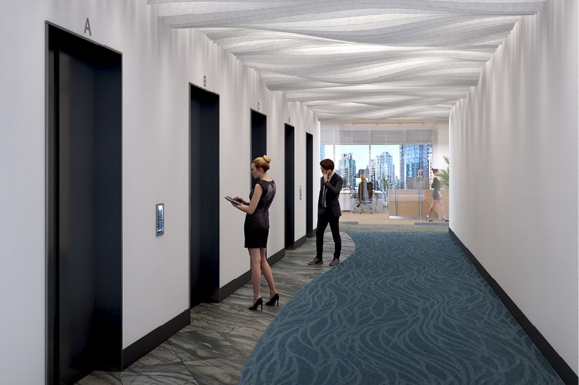 Elegant elevator lobbies