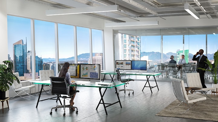 Free-flowing and virtually column-free floors
